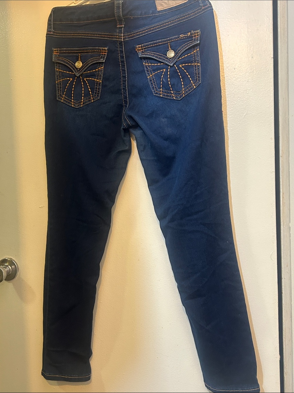 Seven Dark Blue Women's Stretch Jeans with Embroidered Back Pockets